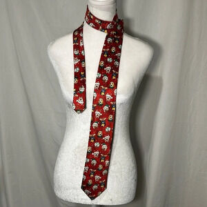 Christmas / Winter dog print tie - black Lab, Golden Retriever, Basset Hound